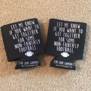 Football Design Can Coozies Koozies - set of two